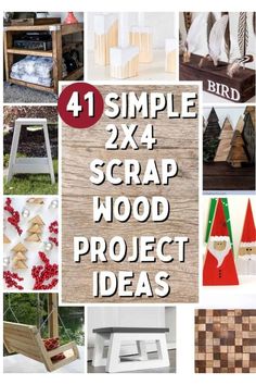 some wooden projects are shown with text that says, simple scrap wood project ideas