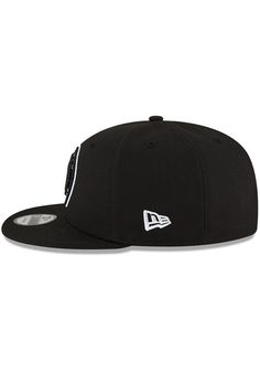 Wear your Nets style with pride in this Brooklyn Nets New Era Black NBA Backhalf 9FIFTY Snapback Hat! This Nets Snapback Hat features a front embroidered team logo on a structured polyester crown with flat visor and snap closure. Dunk 'em, Nets! Front embroidered logo, Fashion alternate colorway, Side New Era Flag, Back plastic snapback, Adjustable closure, Polyester material, Polyester, Wipe clean with cloth or cleaning kit, 4 Black Snapback Fitted Hat, Black Hip Hop Snapback Hat With Flat Bill, Black Snapback Hat With Flat Crown For Streetwear, Hip Hop Flat Bill Baseball Cap For Baseball Season, Black Flat Cap Snapback For Streetwear, Hip Hop Black Fitted Hat With Embroidered Logo, Black Snapback Hat For Streetwear, Black Snapback Hat For Baseball Season With Flat Crown, Black Hip Hop Baseball Cap With Flat Bill