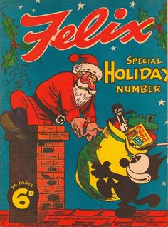 an old comic book with santa claus on it's face and the title, felix special holiday number 6