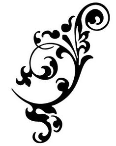 a black and white drawing of an ornamental design on a white background with the word's name below it