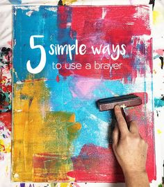 a person using a paintbrush on a canvas with the words 5 simple ways to use a brush