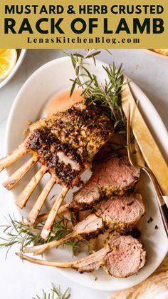 Go all out for the holidays or special occasions with this Mustard and Herb Crusted Rack of Lamb! Incredibly tender, juicy, herbaceous, and slightly tangy, this show-stopping dinner is surprisingly easy to make using simple ingredients. No breadcrumbs needed! Lamb Recipes Oven, Herb Crusted Rack Of Lamb, Lamb Rack Recipe, Roast Rack Of Lamb, Crusted Rack Of Lamb, Lamb Chop Recipes, Rack Of Lamb, American Recipes, Prime Rib Roast