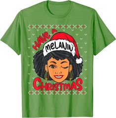 Melanin Christmas Ugly Sweater Black Girl Magic Queen Sista T-Shirt Magic Queen, Melanin Christmas, Cold Sweater, Christmas Ugly Sweater, Christmas Black, Melanin Poppin, Mrs Claus, Winter Sweaters, Sweater Black