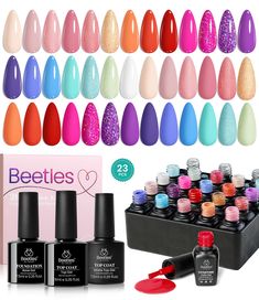 PRICES MAY VARY. 【What You Get】: 20 x Mini Gel Polish Colors (0.17oz/5ml each bottle) + 3 x No Wipe Base and Glossy & Matte Top Coat ( 0.25oz/7.5ml each bottle). Color Number is: b515-b516-b517-b518-b519-b520-b521-b522-b523-b524-b525-b526-b527-b528-b529-b530-b531-b532-b533-b534. 【Personal Style】: Beetles 2024 spring gel nail polish 20 different shades of popular and trendy colors suitable for all seasons and daily routine life! 【Easy Application and Good Tenacity】: With proper application, last Beetles Nail Polish Ideas Fall, Beetles Gel Polish Ideas Fall, Beetle Gel Nail Polish, How To Do Beetles Gel Nails, Gel Nail Polish Beetles, Nail Led Lamp, Nail Tip Shapes, Orange Nail Art