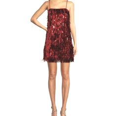 Allison & Kelly Layered Sequin Fringe Mini Dress Juniors From Allison & Kelly, This Dress Features: Allover Layered Sequin Fringe Square Neckline Adjustable Spaghetti Straps Pull-On Styling Mini Length Sheath Silhouette Polyester Hand Wash