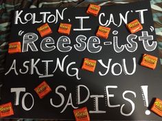 a sign with candy bars on it that says caution, i can't reese - list asking you to sadies