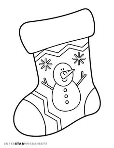 a christmas stocking with a snowman on it