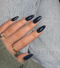 Navy Nails, Simple Fall Nails, Milky Nails, September Nails, Nagel Tips, Smink Inspiration, Makijaż Smokey Eye, Blue Nail, Minimalist Nails