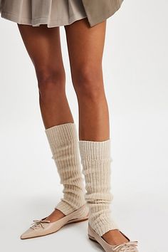 Sure to be the coolest addition to your accessories collection, these totally timeless legwarmers are featured in a sleek, ribbed knit fabrication and toe-less, heel-less style for the perfect wear-anywhere style. | Ribbed Stirrup Legwarmers by Hansel From Basel at Free People in White Tall Socks, Stirrups, Accessories Collection, Basel, Boho Clothing, Ribbed Knit, Free People, Sleek, Paris