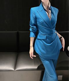 20% wool / 80% polyester. Flat. Include Blazer + Pants. Peak Lapel. Center Vent. Single Buttons. Real pocket. Full lined. Machine wash / Hand wash. Color or size customization please note in the order Womens Suit Vest, Lapel Blazer, Peak Lapel, Suit Vest, Suit And Tie, Body Size, Suits For Women, Hand Wash, Sleeve Length