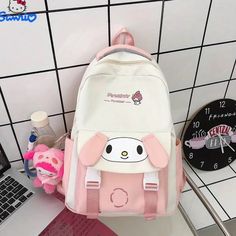 Super Cute With Pockets + Keychain Plush Great Quality Good For All Ages My Melody Cute, Cute School Bag, Sanrio Bag, Cute School Bags, Trendy Backpacks, Kuromi Cinnamoroll, School Bags For Kids, Girl Backpacks, My Melody