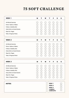 Journaling 2024, Habits Challenge, 75 Challenge, 75 Soft Challenge Tracker, 75 Soft Challenge, Soft Challenge, Daily Habit Tracker, Life Challenge