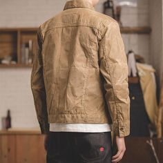 Product Name: Oil Wax Canvas Jacket Amekaji Retro Men's Jacket Item NO.: 7302498615477 Weight: 0.6 kg = 1.3228 lb = 21.1644 oz Category: Clothing> Men> Outerwear> Jackets & Coats Creation Time: 2023-02-20 Style: European and American Version: Fitted Whether hooded: not hooded Thickness: General Main fabric composition: cotton The content of main fabric components: 98 (%) Color: Deep Khaki Size: M,L,XL,XXL,XXXL Size Length Bust Sleeve Shoulder cm inch cm inch cm inch cm inch M 59 23.22 102 40.15 Beaded Canvas, American Casual Style, Waxed Canvas Jacket, Wax Man, Jean Jacket Men, Work Coat, Men Jackets, Khaki Jacket, Retro Jacket