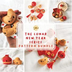 the lunar new year series crochet pattern bundle includes teddy bears and other items