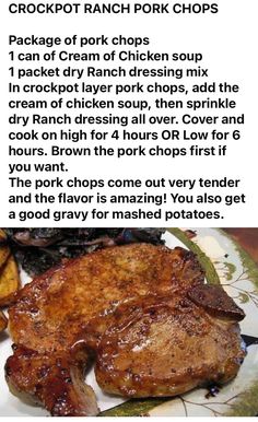 the recipe for crockpot ranch pork chops