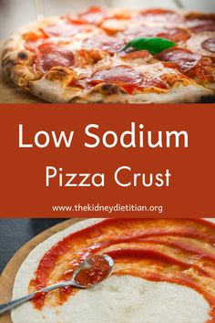 two different pizzas sitting on top of each other with the words low sodium pizza crust