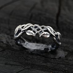 Celtic Silver Ring, Tiny Branch Silver Ring, Elegant Celtic Knot Sterling Silver Ring, Delicate Branch Design - Etsy Nature-inspired Silver Ring Stamped 925, Silver Open Ring Nature-inspired, Nature-inspired Silver Open Ring, Nature-inspired Sterling Silver Ring With Oxidized Finish, Nature-inspired Silver Promise Ring, Ring Elegant, Hollywood Fl, Branch Design, Nov 2