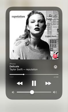 the music player is displaying an image of taylor swift