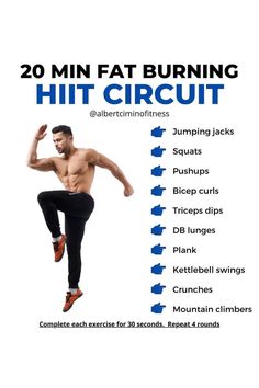 Try this 20 minutes HIIT workout to lose fat fast. But remember you have to be in a calorie deficit to lose fat. Hitt Workout For Men, Hiit Weight Training, Body Weight Workout Men, 500 Calorie Workout, Fitness Chart, Lean Muscle Workout, Workout Routine Plan, Hiit Workouts At Gym, Lean Workout