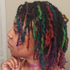 Multi Color Locs, Dyed Locs, Short Locs, Micro Locs, Short Locs Hairstyles