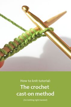 the crochet cast - on method for beginners is shown in green and gold