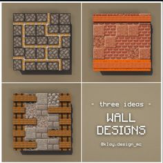 Wall Ideas Minecraft, Minecraft Wall Design, Minecraft Wall Ideas, Design Ideas Minecraft, Minecraft Manor, Minecraft Wall Designs, Minecraft Building Designs, Minecraft Create, Minecraft Steampunk