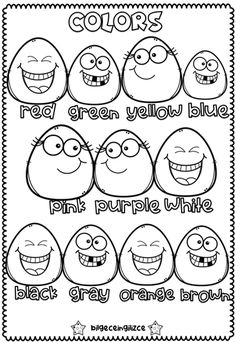 an easter coloring page with the words colors