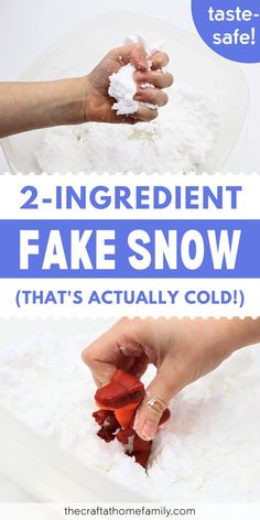 two ingredient fake snow that's actually cold