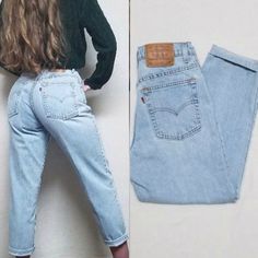 Vintage Levi’s 550 Relaxed Fit Light Wash Mom Jeans. Relaxed Fit With A Straight Tapered Leg. Classic 100% Cotton With A Five Pocket Design. Flattering High Rise Waist With A Tight Butt Hugging Cut. Tapered Style,Hem Has Been Taken In, Works Really Well For Cuffing And Rolling. Made In The Usa! Size 10. Approximate Measurements: Waist - 14.5 Inches Rise - 11.5 Inches Hips - 21 Inches Inseam - 26.5 Inches Materials: 100% Cotton Vintage Green Sweater Is Sold. Please Ask Any Questions! Light Wash Mom Jeans, Levis 550, Green Sweater, High Rise Jeans, Vintage Levis, Levis Jeans, Pocket Design, High Jeans, Colored Jeans