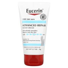 Dermatologist Recommended Since 1900Very Dry SkinImmediately Smoothes Repairs Very Dry SkinCeramide 3 & Natural Moisturizing Factors EnrichedDermatological SkincareFragrance, Dye and Paraben-FreeEucerin® Skin Science That ShowsEucerin®, with over 100 years of skin science innovation, offers a complete range of clinically proven solutions for specific skin needs, backed by an uncompromising commitment to quality. That's why Eucerin is recommended by Dermatologists worldwide.Eucerin® Advanced Repa Skin Science, Alpha Hydroxy Acid, Flaky Skin, Dermatologist Recommended, Dry Hands, Fragrance Free, Skin Treatments, Hand Cream, Skin Moisturizer