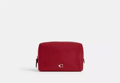 COACH® | Essential Cosmetic Pouch Organize Cosmetics, Essential Pouch, Polished Pebble, Large Wallet, Signature Hardware, Black Gift, Cosmetic Pouch, Zip Pouch, New Handbags