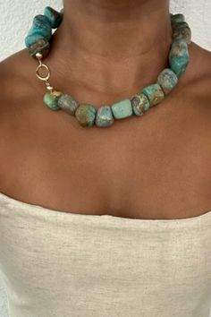 Here Are Turquoise Natural Stone Bead Necklace Stone Bead Necklace, Stone Necklaces, Natural Stone Necklace, Stone Beaded Necklace, Natural Stones Necklace, Natural Stone Jewelry, Boho Vibe, Gold Filled Jewelry, Turquoise Beads