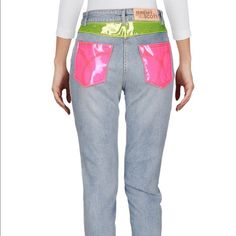 Pink Denim Jeans For Spring, Spring Pink Denim Jeans, Jeremy Scott, Jeans Brands, New Color, Pink Blue, Color Blue, Women Jeans, Neon