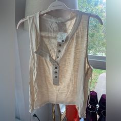 Nwt Breathable Tank. Oatmeal Color. Size Small But Could Fit A Medium. Oatmeal Tops For Everyday Spring Wear, Oatmeal Tops For Spring Everyday Wear, Casual Oatmeal Tops For Summer, Casual Oatmeal Summer Tops, Oatmeal Color, Cream White, Free People Tops, Oatmeal, Free People