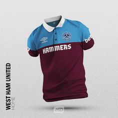 West Ham home by ASD Futsal Football, Camo Wallpaper, Polo Jersey, Ultimate Frisbee, Kit Design