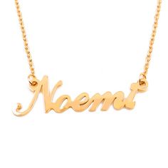 NOEMI -  18K Gold / Rose Gold / White Gold Plated Personalized Name Necklace - Free Gift Box & Bag I Name Necklace For Mother's Day Party, Mother's Day Name Necklace For Party, Gold Jewelry For Party With Gift Box, Gold Party Jewelry With Gift Box, Rose Gold Name Necklace For Party, Christmas Name Necklace For Birthday Gift, Christmas Gift Name Necklace, Gold Name Necklace For Party Gift, Gold Name Necklace For Party And Gift