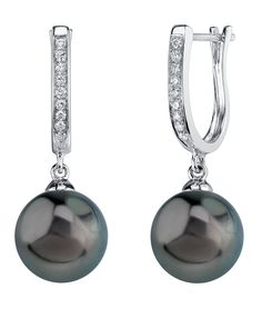 Tahitian South Sea Pearl & Diamond Kim Earrings Tahitian Pearl Earrings In White Gold For Formal Occasions, Classic Tahitian Pearl Earrings For Formal Occasions, Formal Tahitian Pearl Earrings In White Gold, Luxury Tahitian Pearl Earrings In White Gold, Classic Tahitian Pearl Earrings, Tahitian Pearl Earrings In White Gold For Anniversary, Classic Tahitian Pearl Earrings For Anniversary, Anniversary White Gold Tahitian Pearl Earrings, Classic Tahitian Pearl Earrings In White Gold