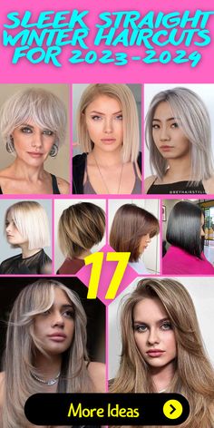 17 Sleek Straight Winter Haircuts for 2023-2024 Short Layers Long Hair, Straight Hair Ideas, Winter Haircut, Straight Haircuts, Winter Haircuts, Curly And Straight Hair, A Line Haircut, Straight Lobs, Women Haircuts