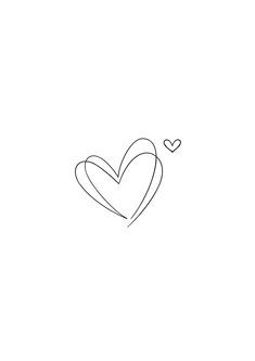 the outline of a heart is shown in black and white