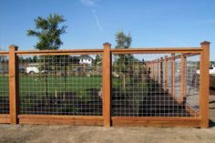 Hog Wire Fence Ideas Wire And Wood Fence, Hog Wire Fence, Short Fence, Welded Wire Fence, Deer Fence, Front Fence, Brick Fence, Types Of Fences, Front Yard Fence