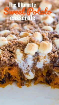 the ultimate sweet potato casserole is ready to be eaten