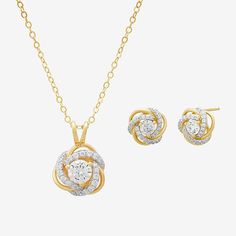 # Pieces In Set: 2Included: 1 Necklace(s), 1 Earring Stud(s)Features: Quick ShipEarring Back: FrictionJewelry Closure: Spring Ring ClaspLink Construction: SolidStone Cut: RoundMetal Color: YellowChain Length: 18 InchEarring Length: 10.5mmEarring Width: 9.7mmPendant Length: 15.9mmPendant Width: 11mmRounded Carat Weight: 1 1/3 Ct. T.w.Metal: 14k Gold Over SilverChain Construction: CableStone Type: 75 Cubic ZirconiaNecklace Type: Pendant NecklacesEarrings Style: Stud EarringsEarrings Type: Post EarringsCountry of Origin: Imported Earring Stud, Watches Jewelry, Spring Rings, Jewellery And Watches, Jewelry Set, Jewelry Sets, Cubic Zirconia, Fine Jewelry, Stud Earrings