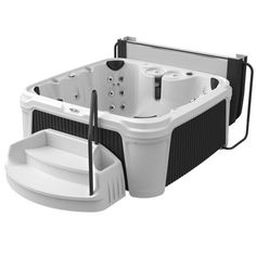 an image of a hot tub with two trays