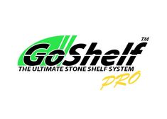 the logo for goshef pro, an ultimate stone shelf system that is designed to help