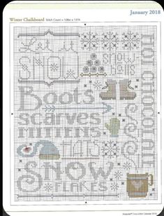 a cross stitch pattern with the words and numbers on it, as well as an image of