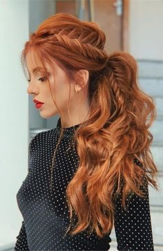 Dp Stylish, Braided Ponytail Hairstyles, Auburn Hair, Red Hair Color, Long Red, Braided Ponytail