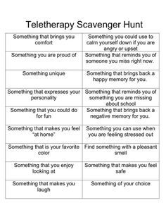 Scavenger Hunt Ideas, Counseling Techniques, Clinical Social Work, Counseling Kids