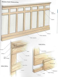 an image of woodworking plans for window sill with measurements and details on it