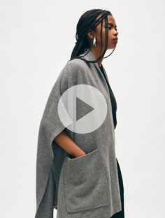 One of the most versatile pieces of the season, this poncho feels like a blanket, but with the fit of an oversized cardigan. The sleeves are loose and fall just over each shoulder, and the style features generous patch pockets that make for the perfect place to warm those fingers on colder days of the year. Throw on over a dress or layer on top a long-sleeve shirt or sweater. This poncho has been designed to fit to a wide range of body types, and is offered in a single size to flatter all. Detai Open Poncho, Cashmere Travel Wrap, Travel Tops, Poncho Cardigan, Days Of The Year, Cardigan Top, Oversized Cardigan, Wrap Sweater, Sweater Sale