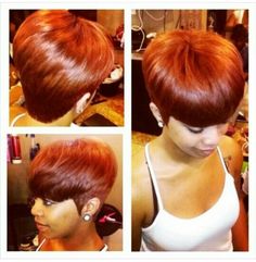 Lover this color...would like to try in highlights 27 Piece Hairstyles, Wig Installation, Swoop Bangs, Red Pixie, Protective Hair, Pixie Wig, Haute Hair